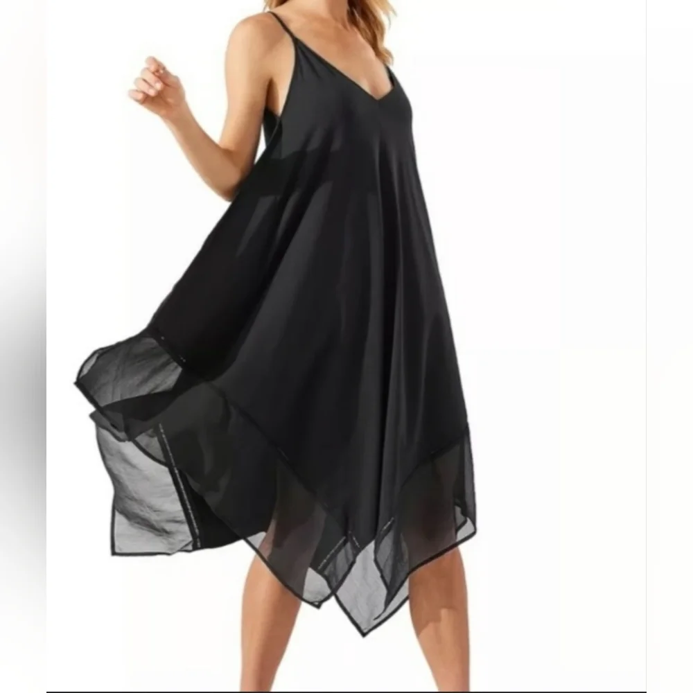 Tommy Bahama Black Scarf Midi Vacation Casual Dress Swim Cover-Up Resort‎ Wear - Picture 3 of 12